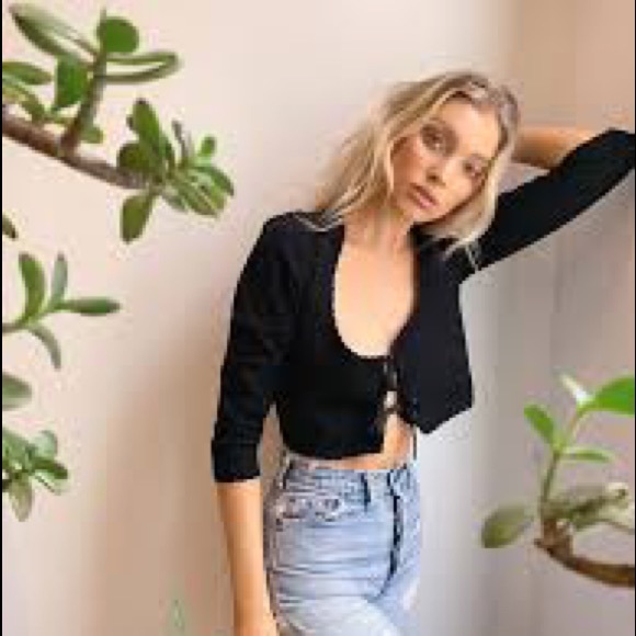 For Love and Lemons Pointelle Knit Sweater - Picture 2 of 2